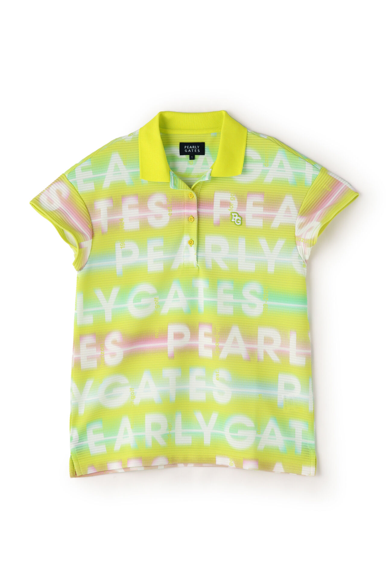 Border Jacquard Print Short Sleeve Polo Shirt <Speed Gradient