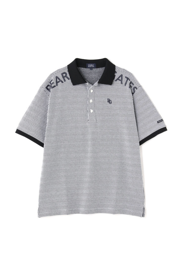 Chidori Bear Jacquard Border Short Sleeve Polo Shirt <Relax Series>,, medium