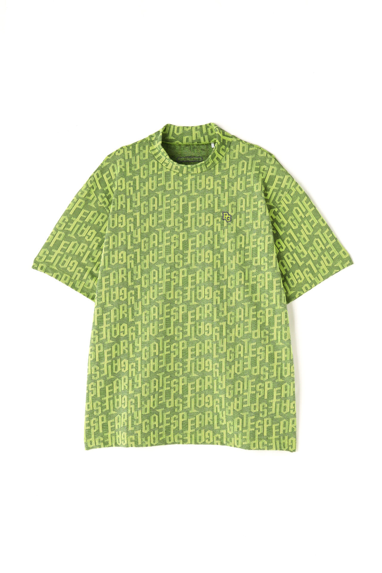 Bear Jacquard Short Sleeve High Neck Cut-Sleeve Shirt <Relax Series> image number 0