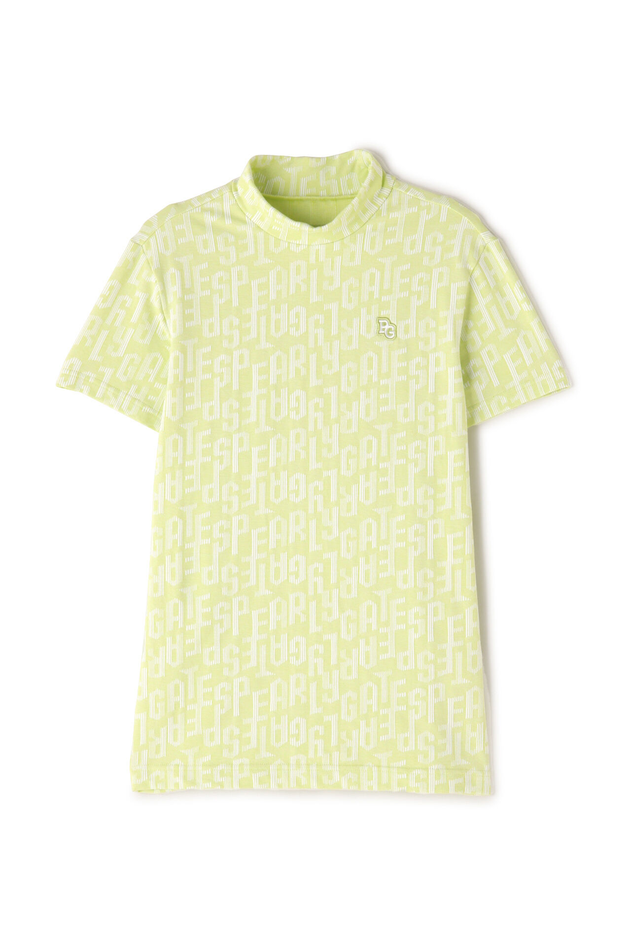Bear Jacquard Short Sleeve High Neck Cut-and-Sew <Logo Gradient Pattern> image number 0