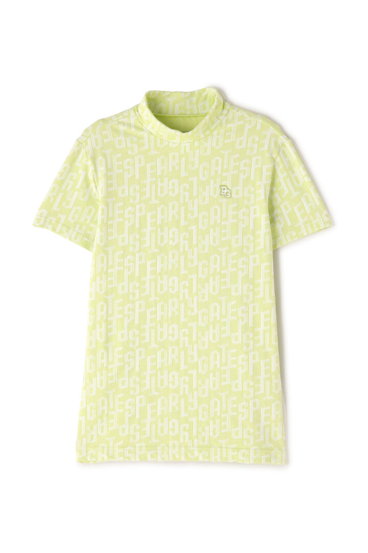 Bear Jacquard Short Sleeve High Neck Cut-and-Sew <Logo Gradient Pattern>,, medium