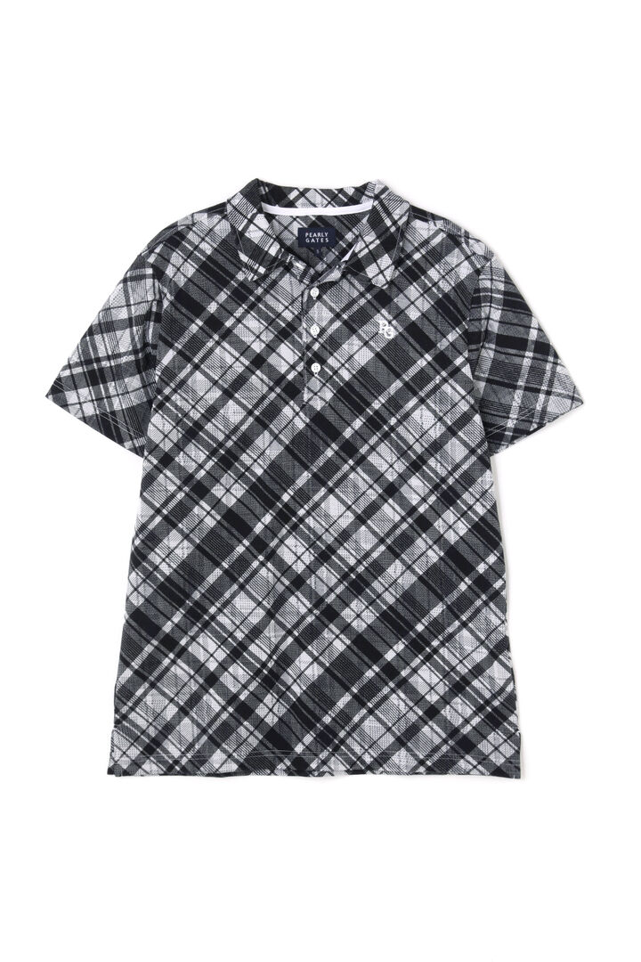 Hybrid Bias Check Print Short Sleeve Polo Shirt,, medium