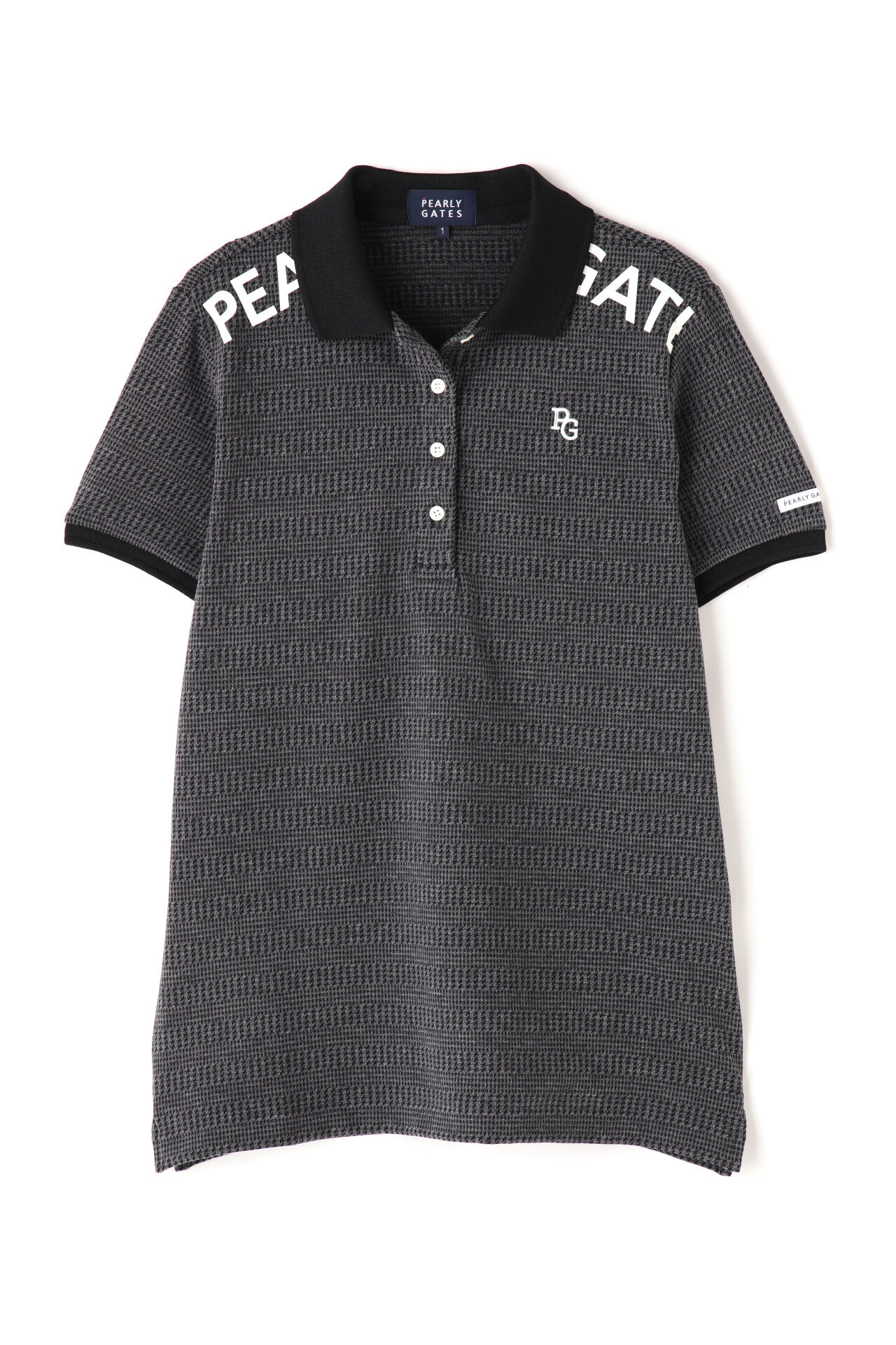 Chidori Bear Jacquard Border Short Sleeve Polo Shirt image number 0