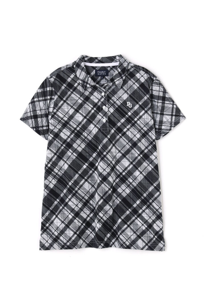 Hybrid Bias Check Print Short Sleeve Polo Shirt,, medium