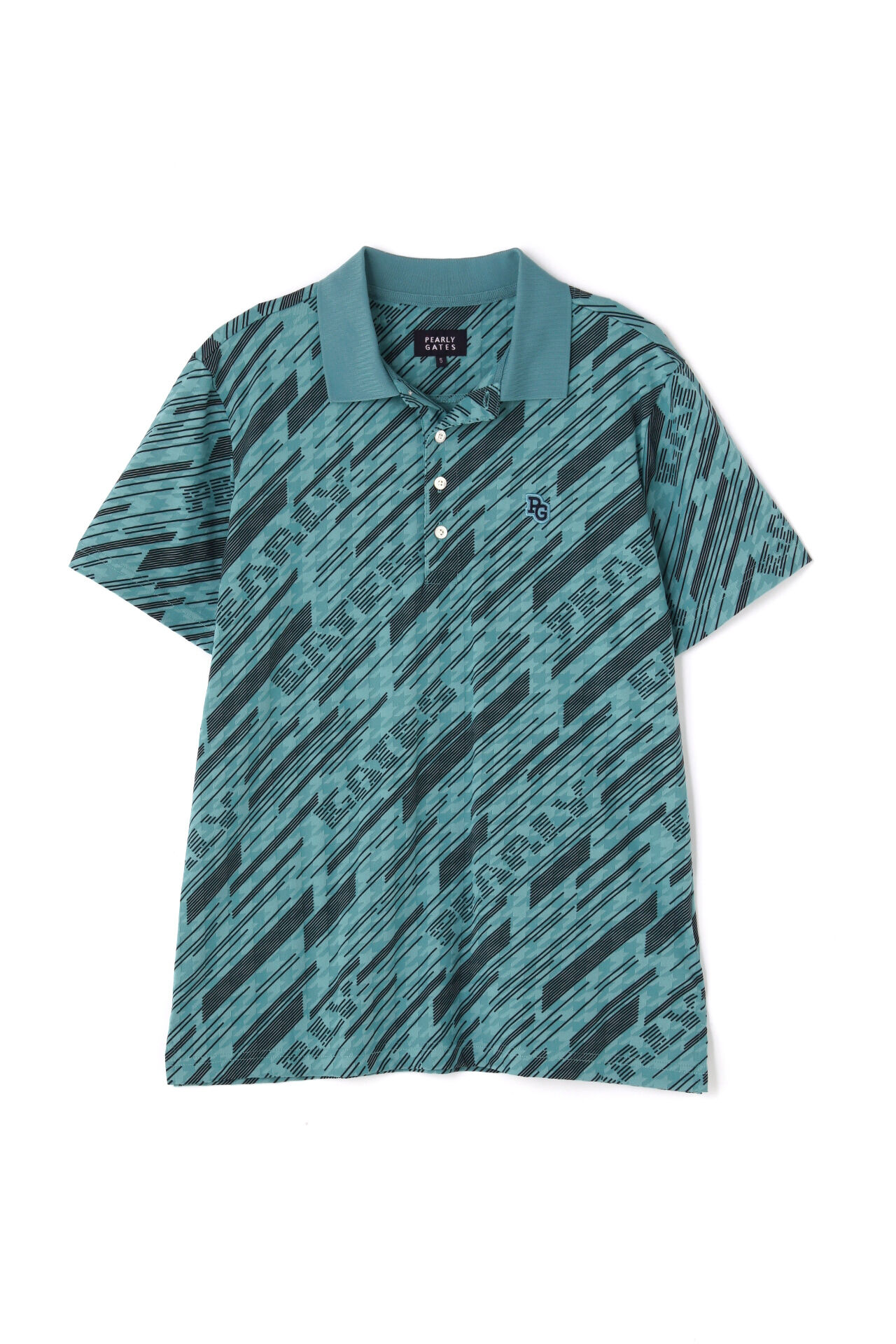 Stretch Links Chidori Jacquard Short Sleeve Polo Shirt <Speed Logo Pattern> image number 0