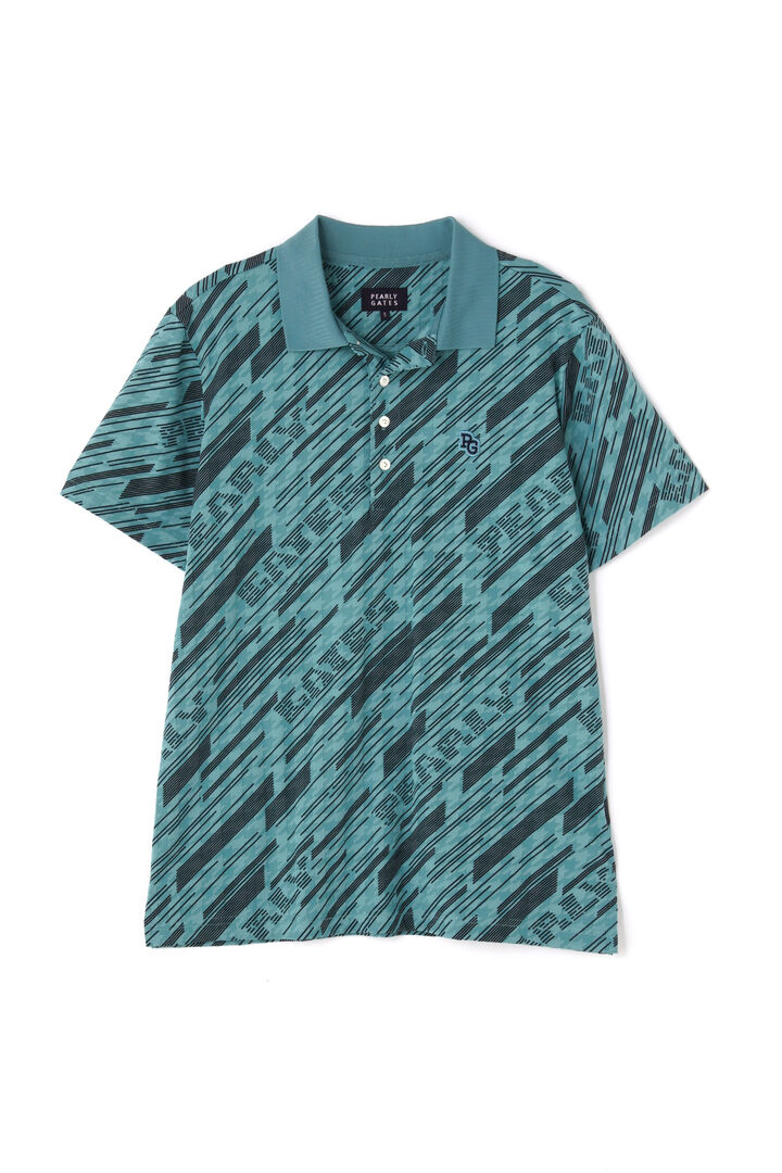 Stretch Links Chidori Jacquard Short Sleeve Polo Shirt <Speed Logo Pattern>,, medium